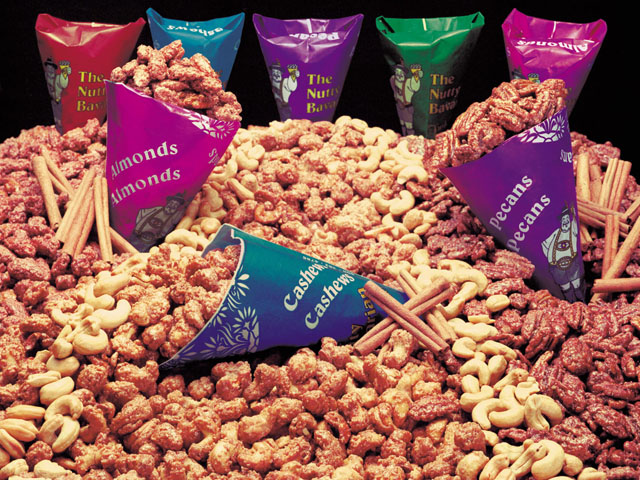 assortment of fresh nuts on display